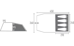 Tambu Suti TC 4 Personen Familien Tunnelzelt Navy Blau