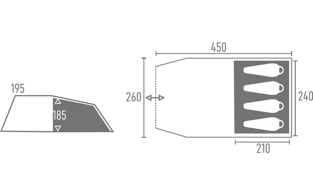 Tambu Suti TC 4 Personen Familien Tunnelzelt Navy Blau 3 Tambu Suti TC 4 Personen Familien Tunnelzelt Navy Blau