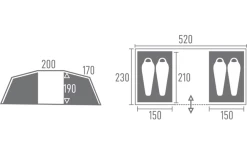 Tambu Bara Vis à Vis 4 Personen Familien Zelt Navy Blau