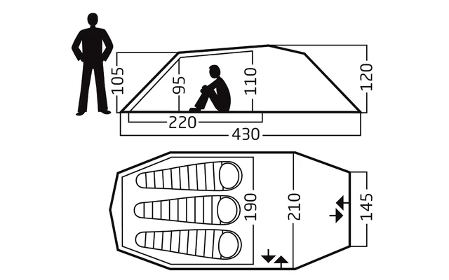 Nordisk Oppland 3 PU Trekkingzelt Für 3 Personen Dark Olive 6 Nordisk Oppland 3 PU Trekkingzelt Für 3 Personen Dark Olive – Bild 4