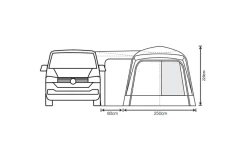 Outdoor Revolution Cayman Midi Air Vorzelt Low 180 Bis 210 Cm -Outwell Store 633251 4431479