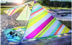 Bent Zip-Canvas Single Verbindbares Sonnensegel 250 X 250 X 250 Cm Türkis -Outwell Store 696500 4862600 1